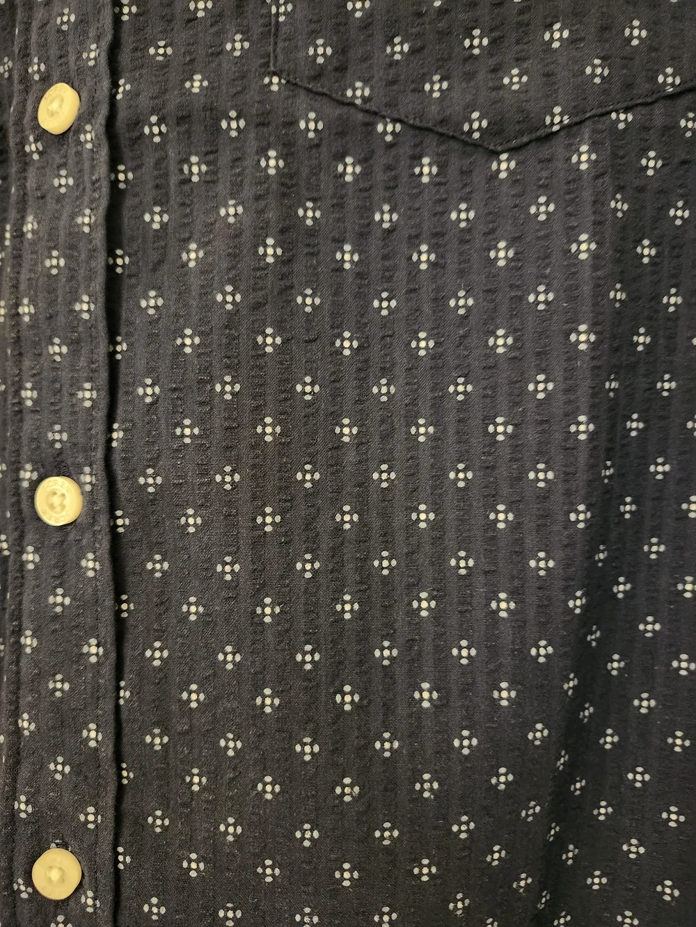 J. Crew NWT Navy Short-Sleeve Button-Down with White Micro Print